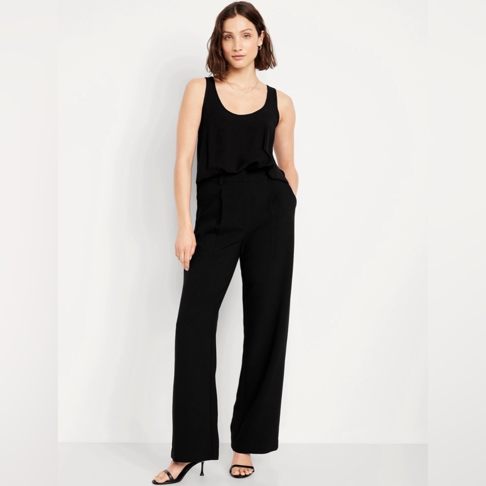 Old Navy Taylor Wide Leg Trouser Pant Black XL